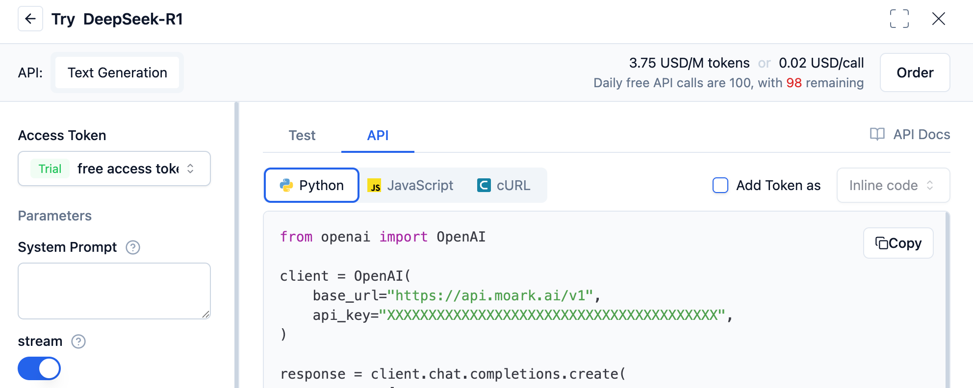 Model Online Experience